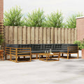 Outdoor-Sofagarnitur mit Kissen 8 pcs Natur und Anthrazit