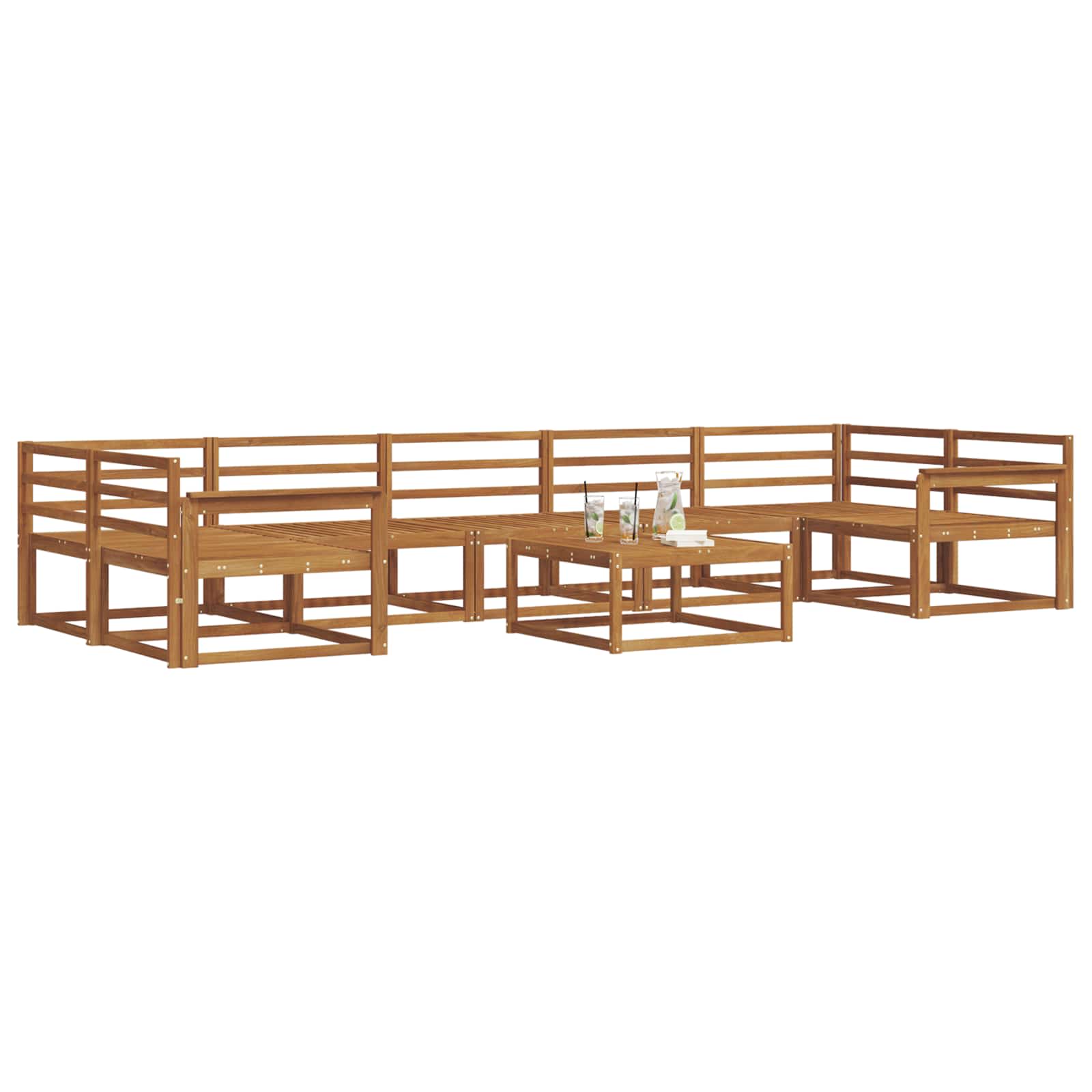 Outdoor-Sofagarnitur 8 pcs Natur Massivholz Akazie