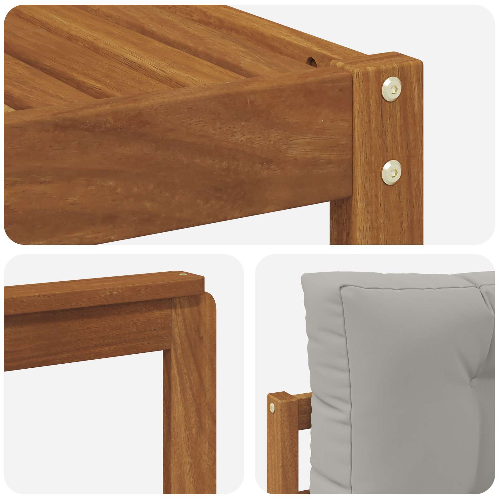 Outdoor-Sofagarnitur mit Kissen 8 pcs Natürlich und Hellgrau