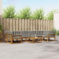 Outdoor-Sofagarnitur mit Kissen 8 pcs Natürlich und Hellgrau