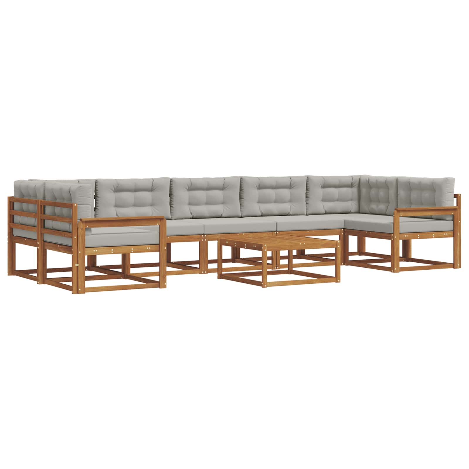 Outdoor-Sofagarnitur mit Kissen 8 pcs Natürlich und Hellgrau