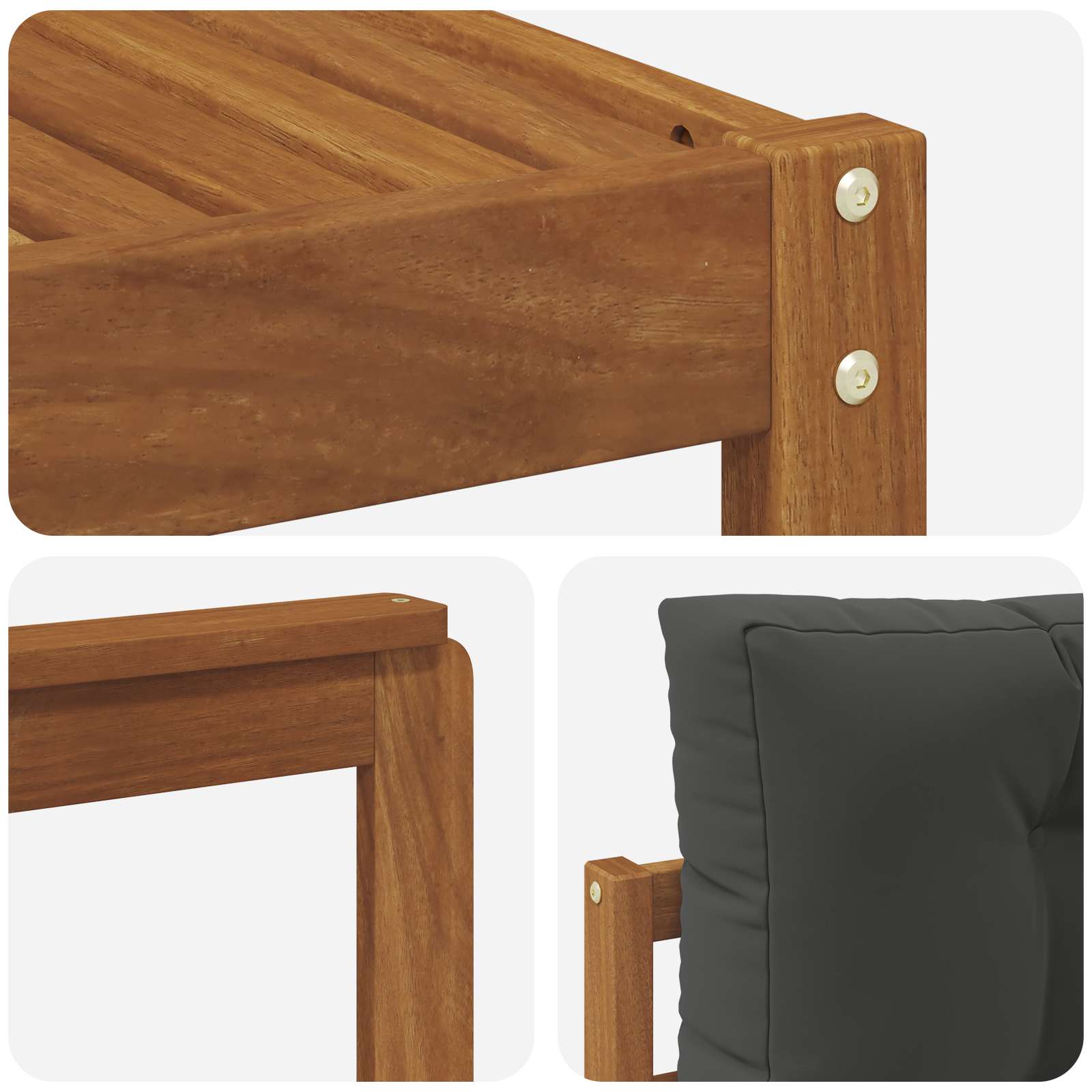 Outdoor-Sofagarnitur mit Kissen 8 pcs Natur und Anthrazit