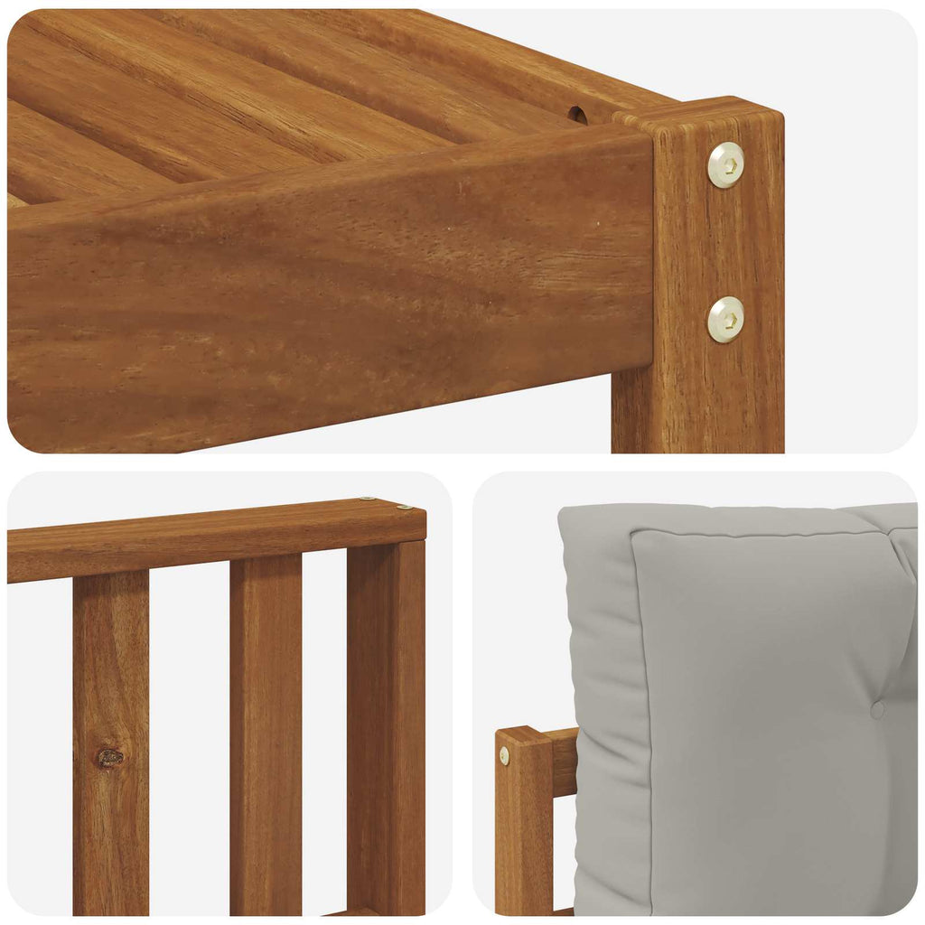 Outdoor-Sofagarnitur mit Kissen 8 pcs Natürlich und Hellgrau