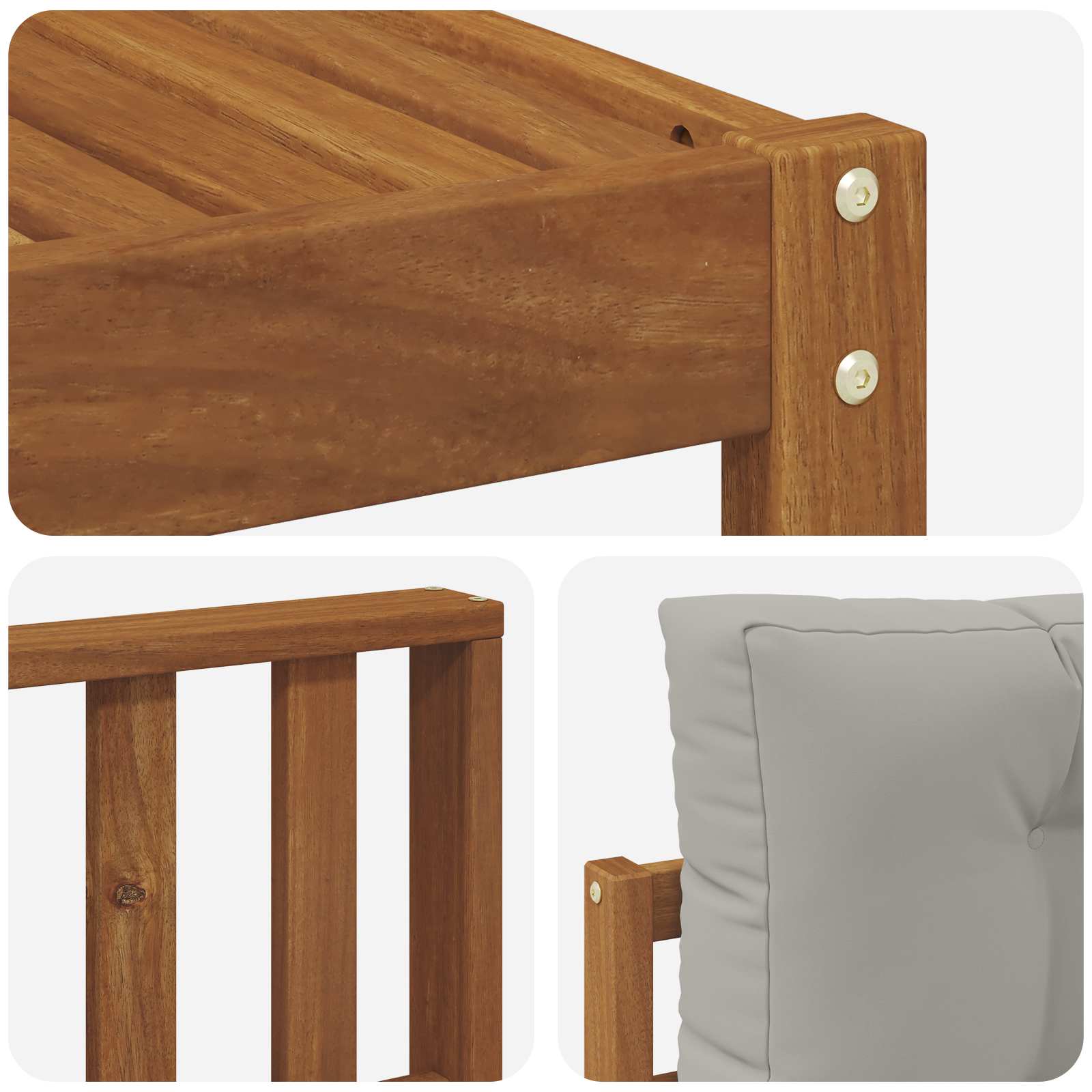 Outdoor-Sofagarnitur mit Kissen 8 pcs Natürlich und Hellgrau
