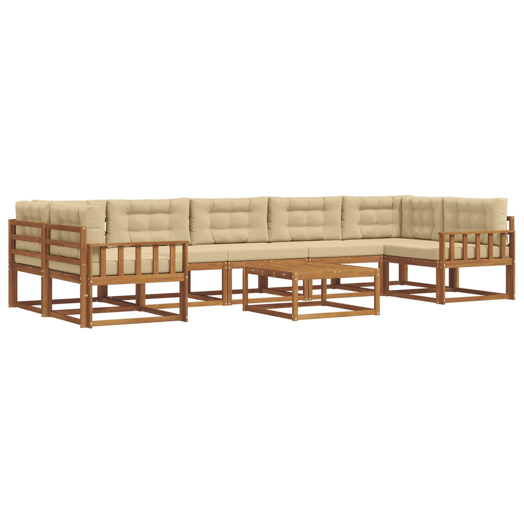 Outdoor-Sofagarnitur mit Kissen 8 pcs Natur und Beige