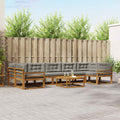 Outdoor-Sofagarnitur mit Kissen 8 pcs Natürlich und Hellgrau