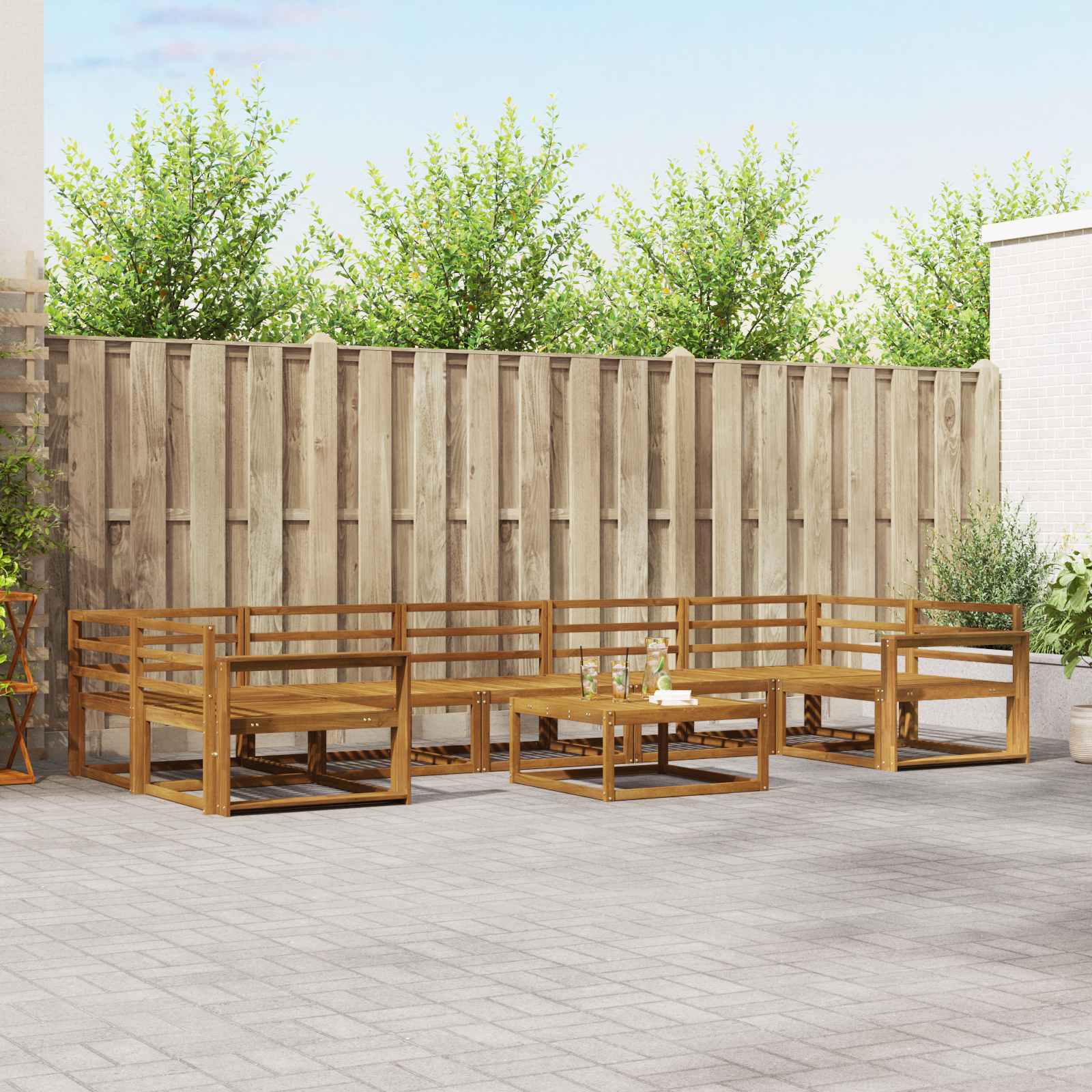 Outdoor-Sofagarnitur 8 pcs Natur Massivholz Akazie