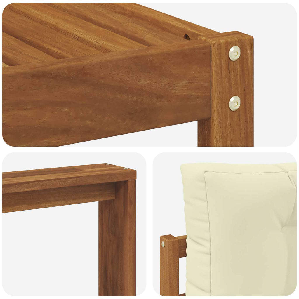 Outdoor-Sofagarnitur mit Kissen 8 pcs Natur und Creme