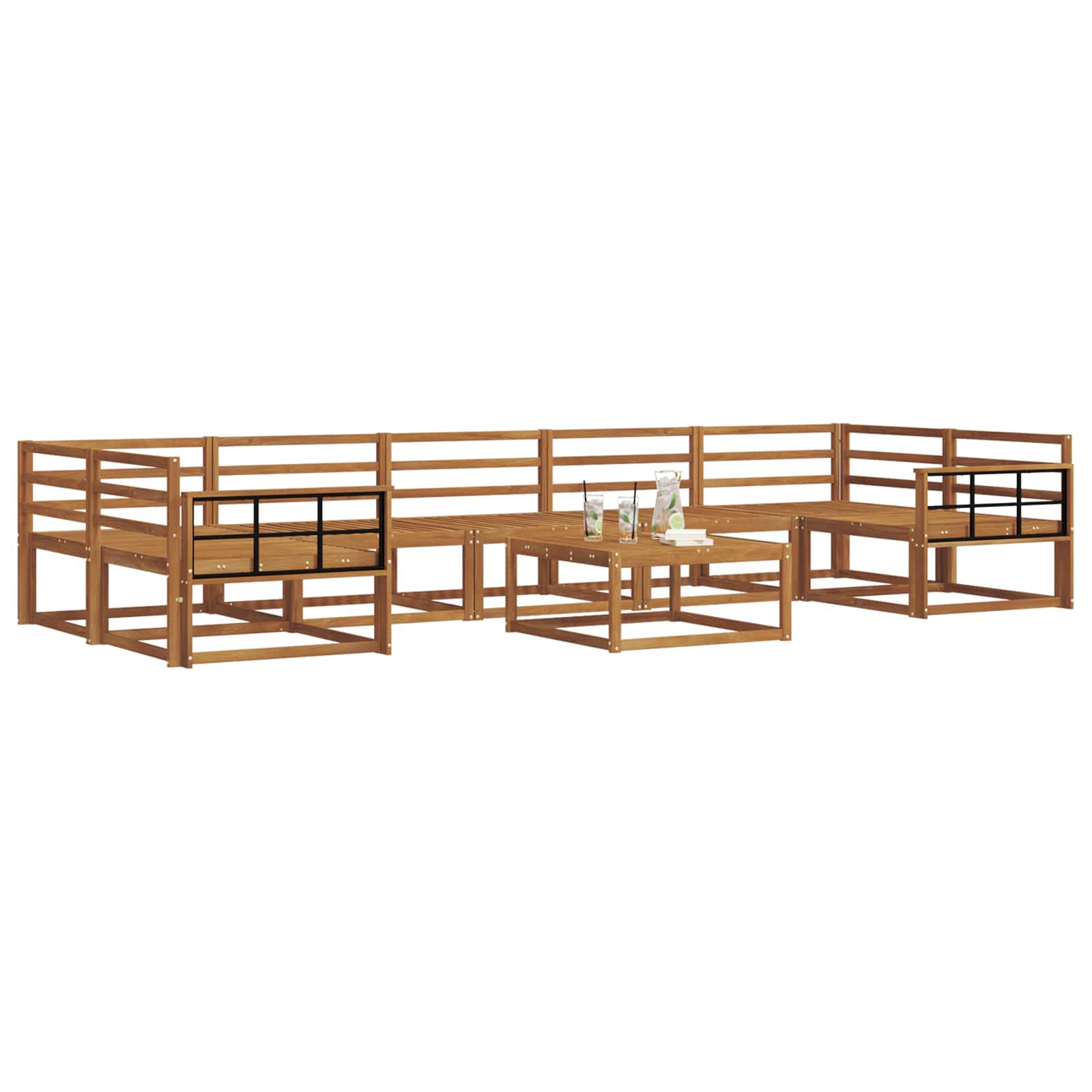 Outdoor-Sofagarnitur 8 pcs Natur Massivholz Akazie