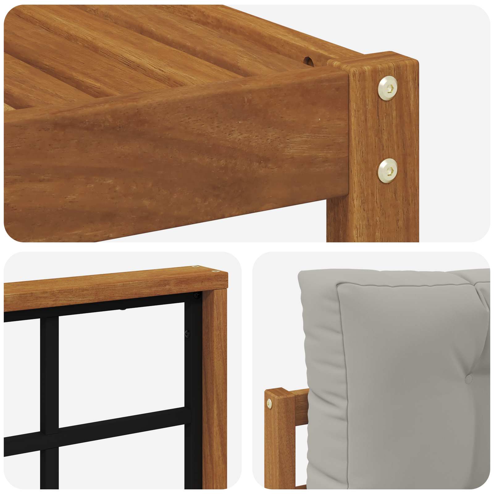 Outdoor-Sofagarnitur mit Kissen 8 pcs Natürlich und Hellgrau