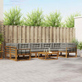 Outdoor-Sofagarnitur mit Kissen 8 pcs Natürlich und Hellgrau