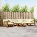 Outdoor-Sofagarnitur mit Kissen 8 pcs Natur und Creme