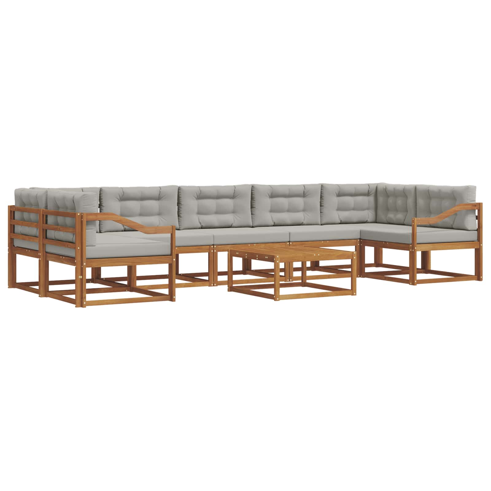 Outdoor-Sofagarnitur mit Kissen 8 pcs Natürlich und Hellgrau