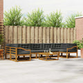 Outdoor-Sofagarnitur mit Kissen 8 pcs Natur und Anthrazit