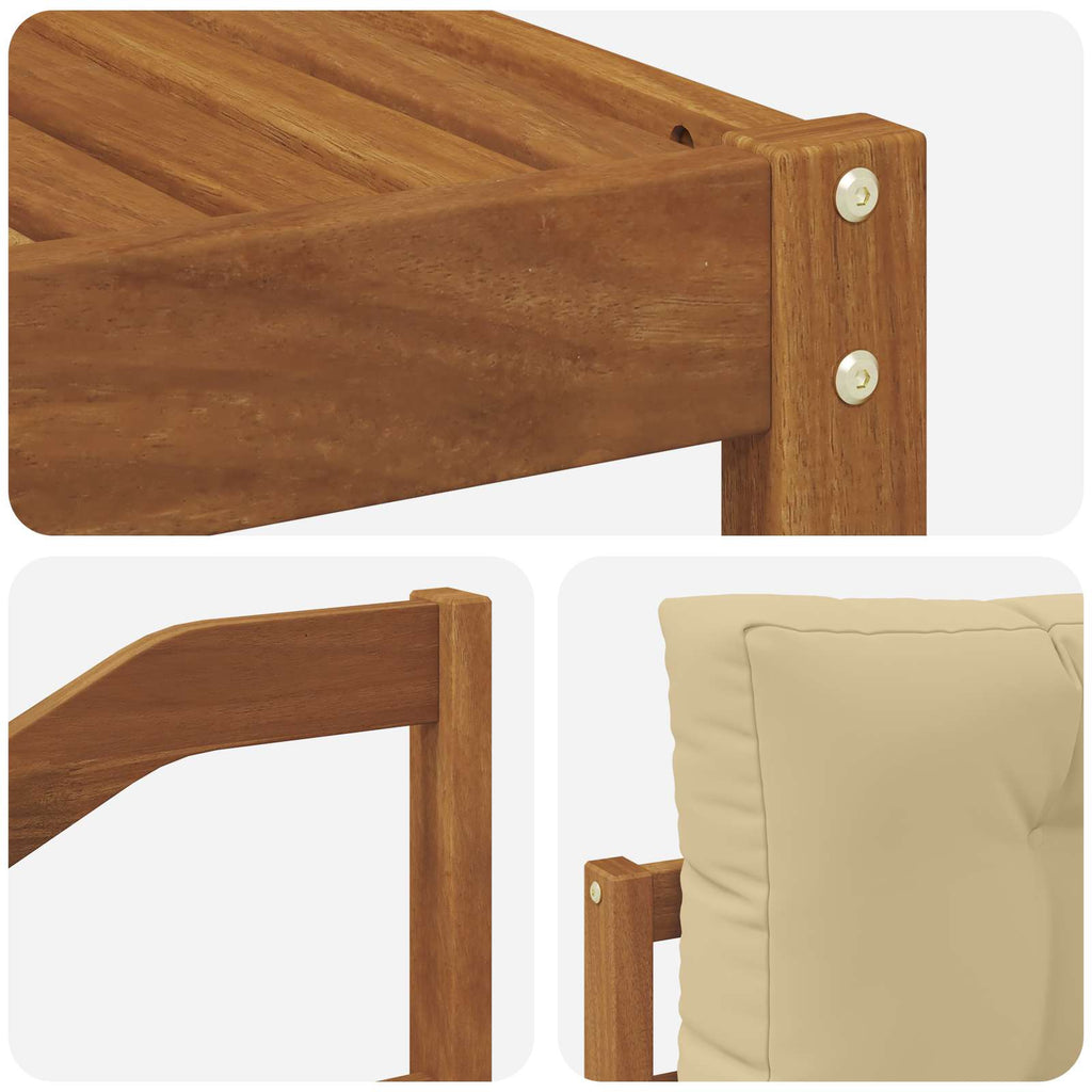 Outdoor-Sofagarnitur mit Kissen 8 pcs Natur und Beige