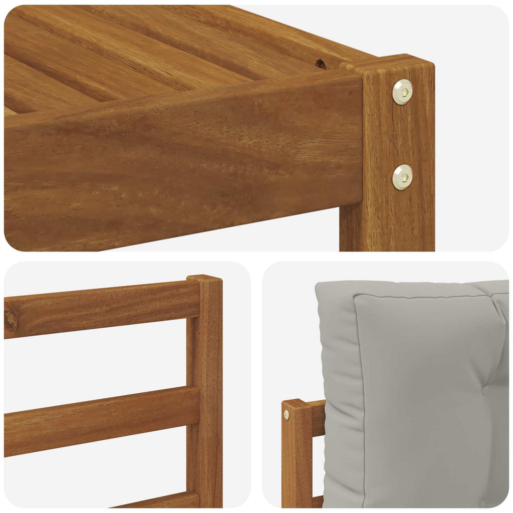 Outdoor-Sofagarnitur mit Kissen 9 pcs Natürlich und Hellgrau