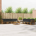 Outdoor-Sofagarnitur mit Kissen 9 pcs Natur und Anthrazit