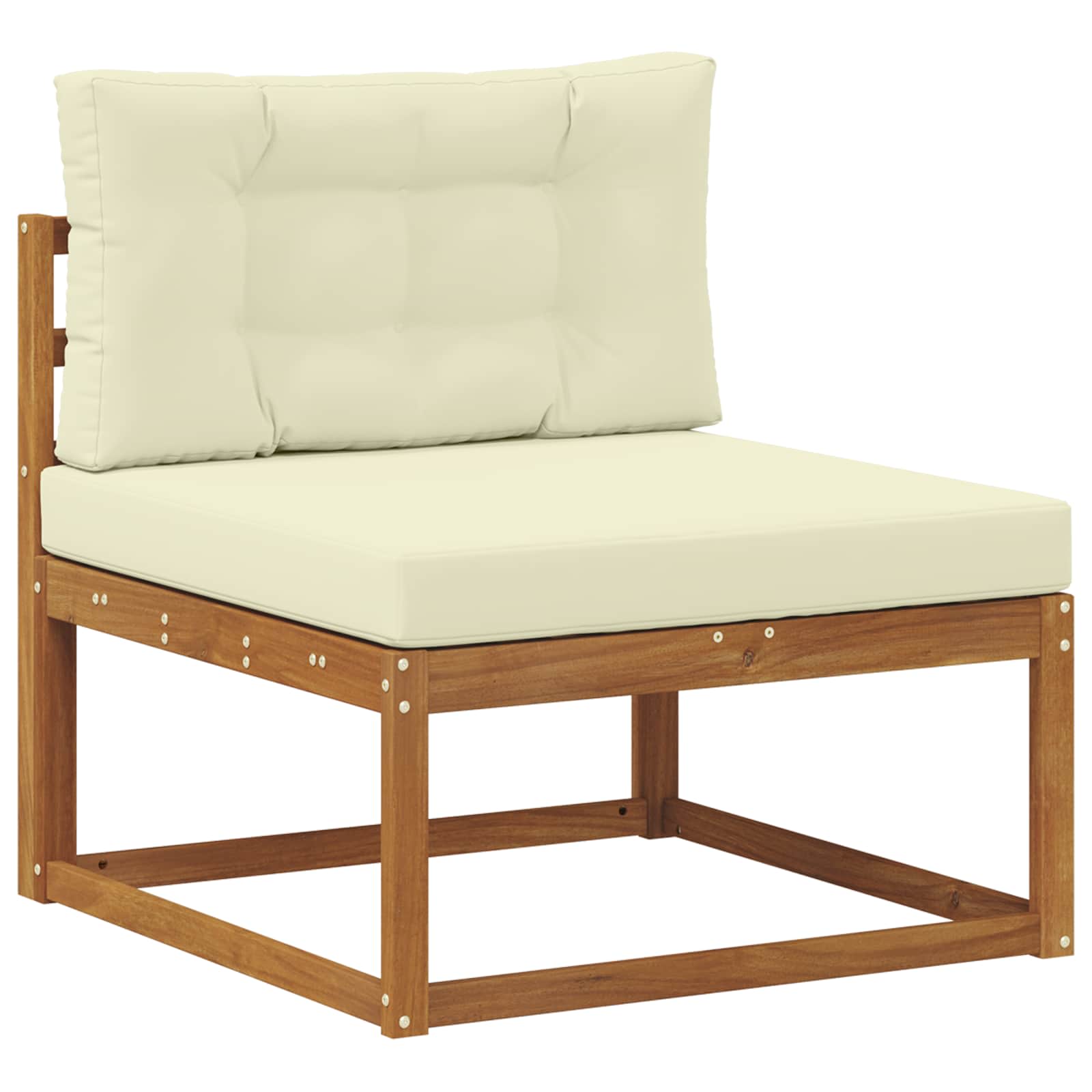 Outdoor-Sofagarnitur mit Kissen 9 pcs Natur und Creme