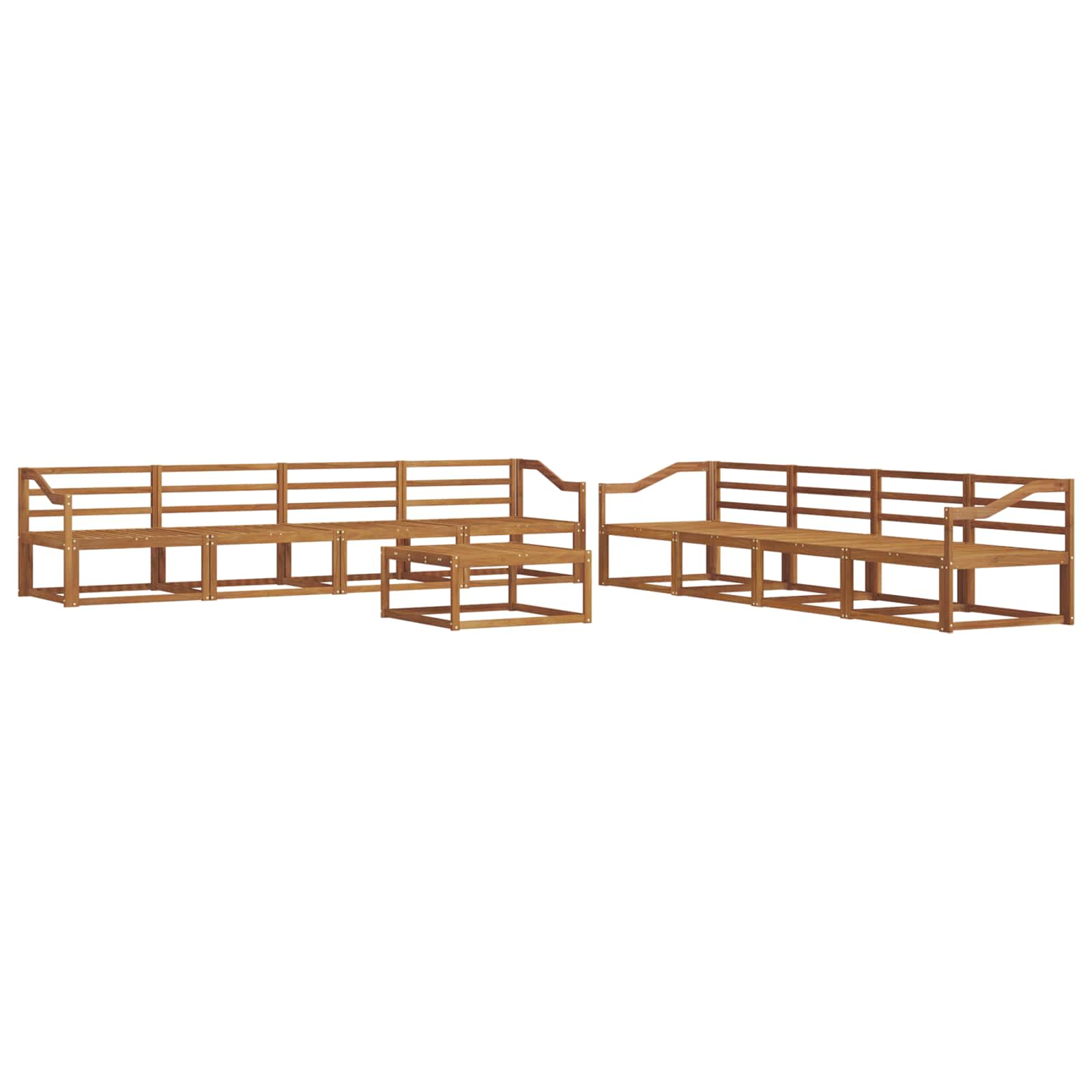 Outdoor-Sofagarnitur 9 pcs Natur Massivholz Akazie