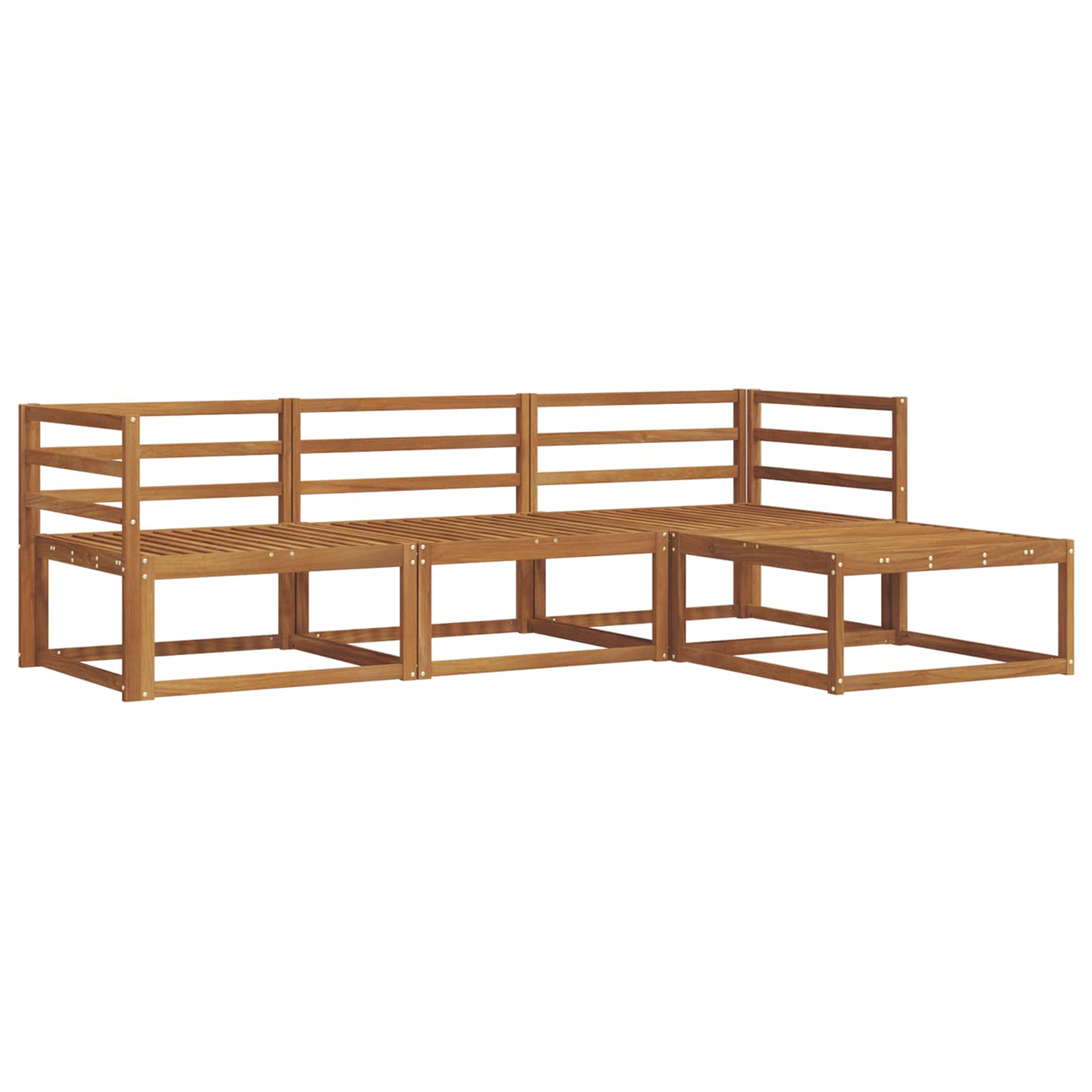 Outdoor-Sofagarnitur 4 pcs Natur Massivholz Akazie
