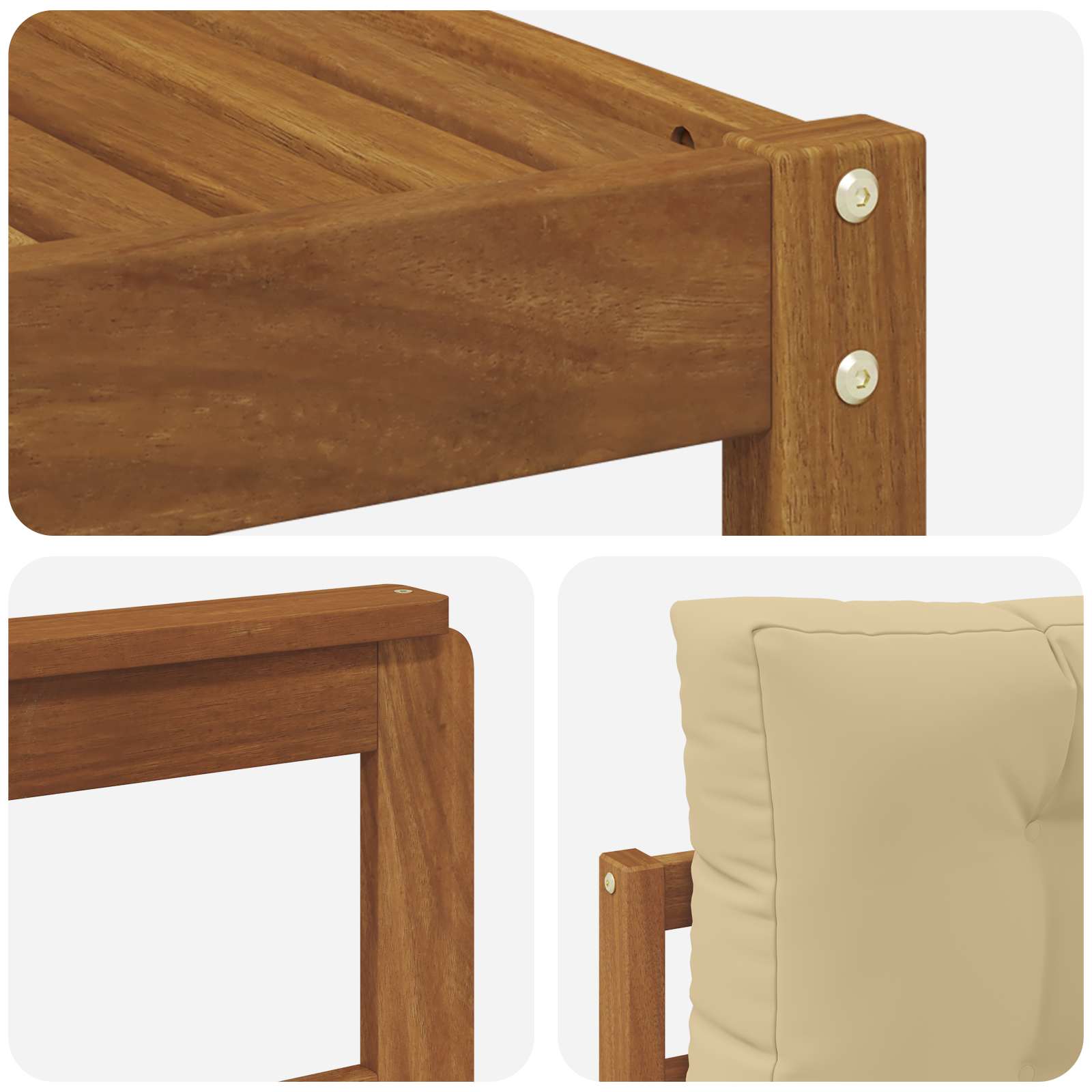 Outdoor-Sofagarnitur mit Kissen 4 pcs Natur und Beige