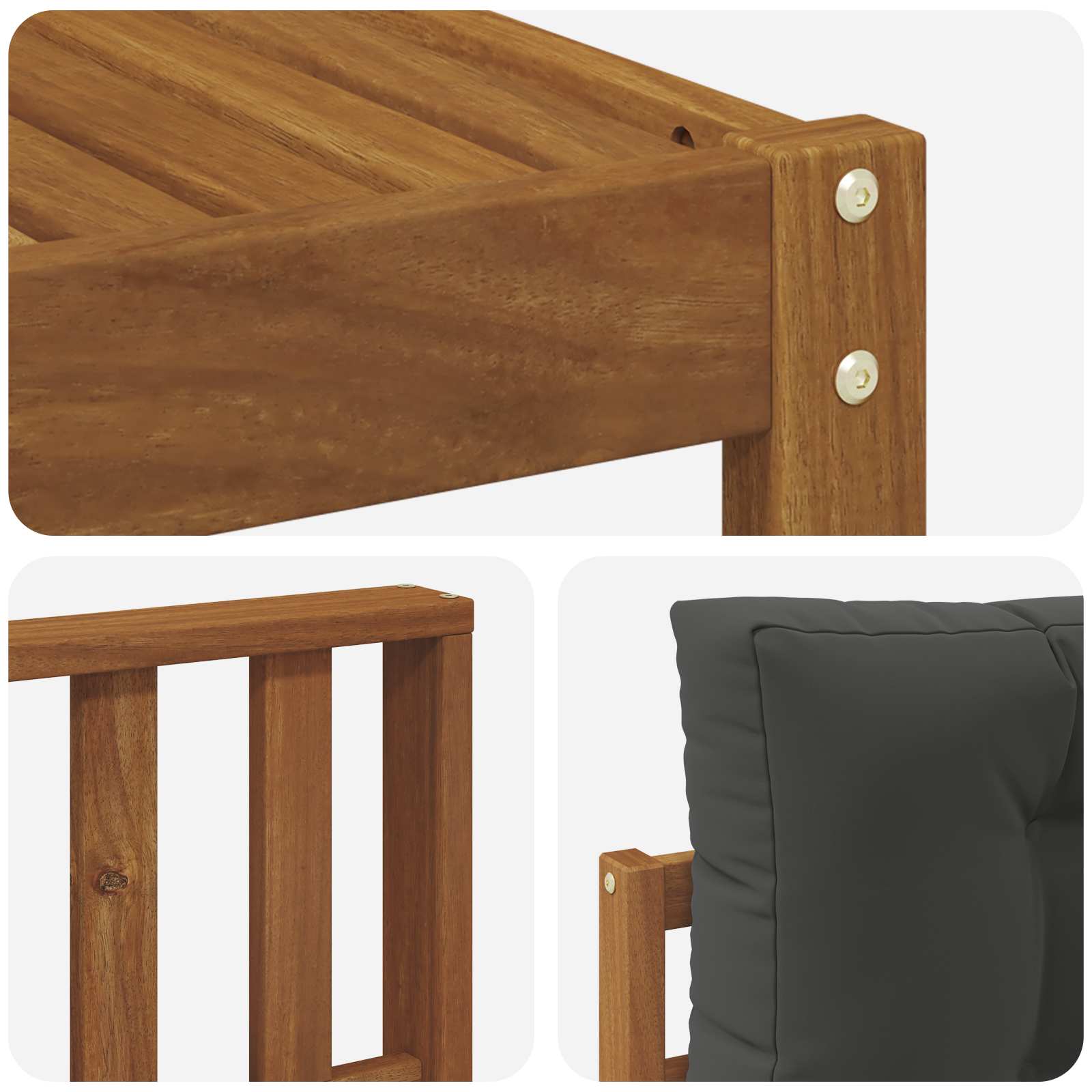Outdoor-Sofagarnitur mit Kissen 4 pcs Natur und Anthrazit