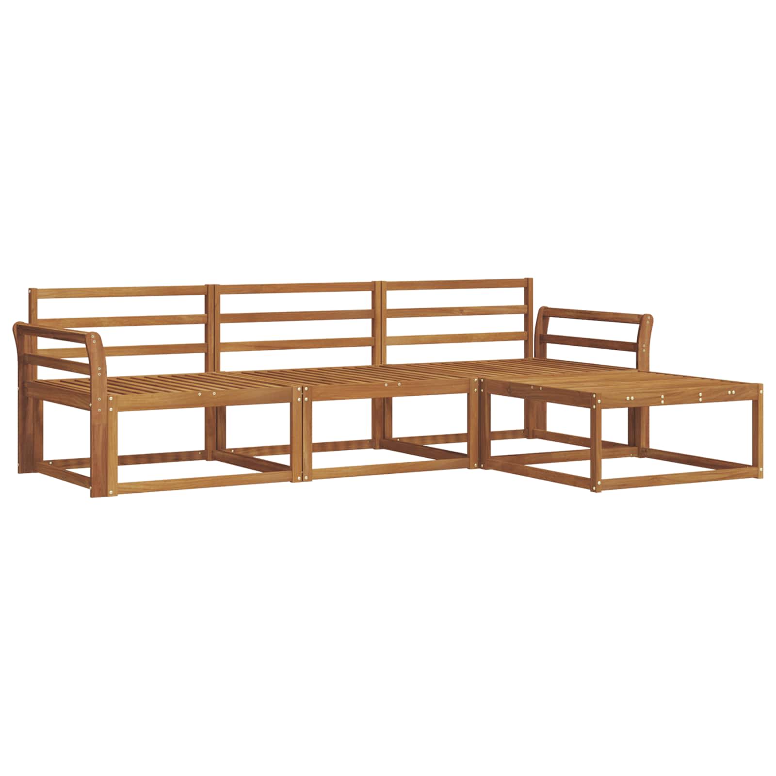 Outdoor-Sofagarnitur 4 pcs Natur Massivholz Akazie