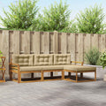 Outdoor-Sofagarnitur mit Kissen 4 pcs Natur und Beige