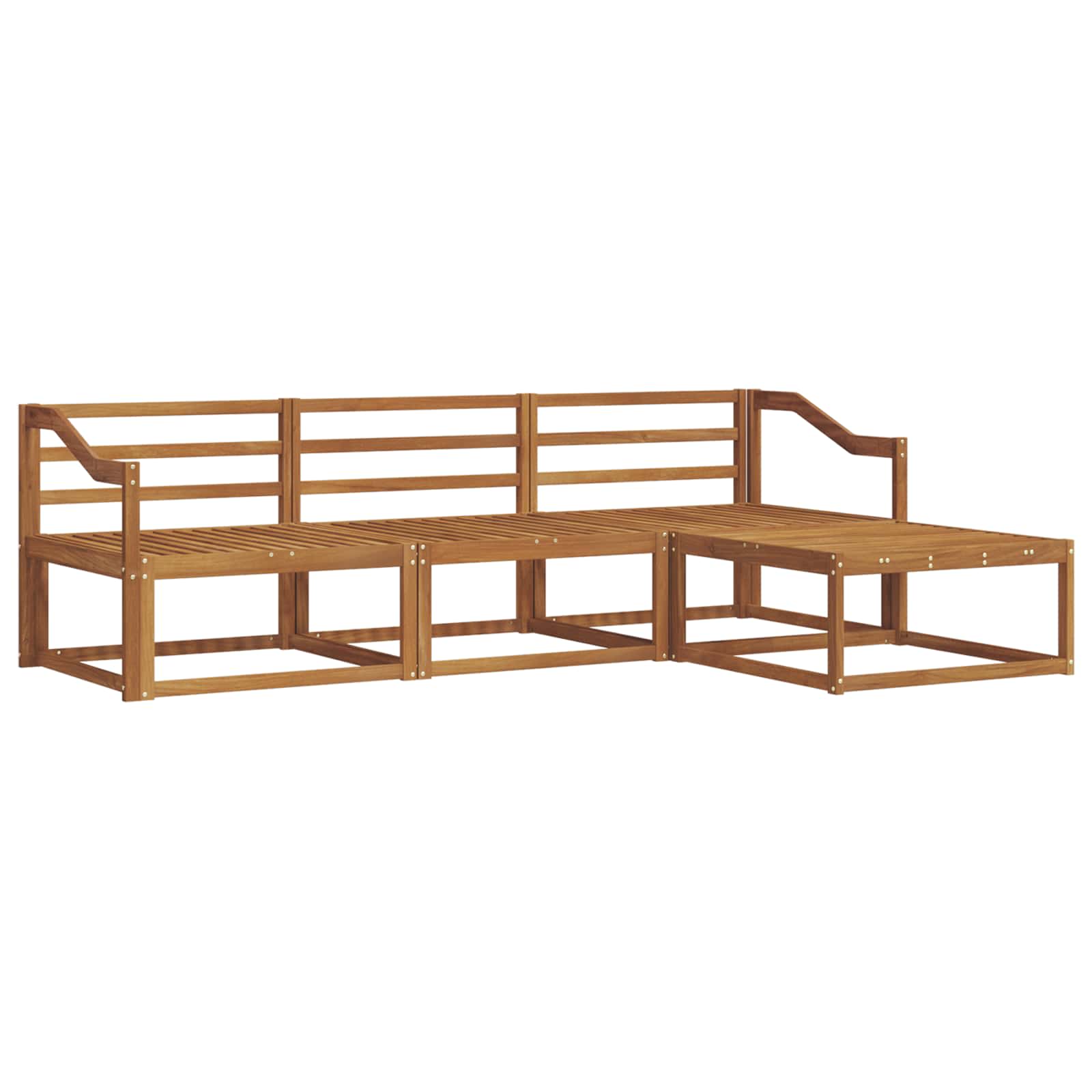 Outdoor-Sofagarnitur 4 pcs Natur Massivholz Akazie