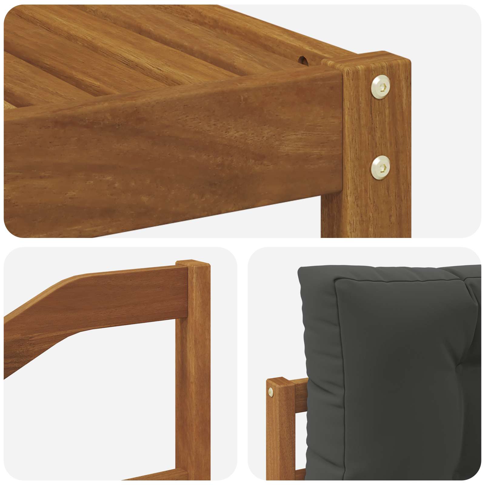 Outdoor-Sofagarnitur mit Kissen 4 pcs Natur und Anthrazit