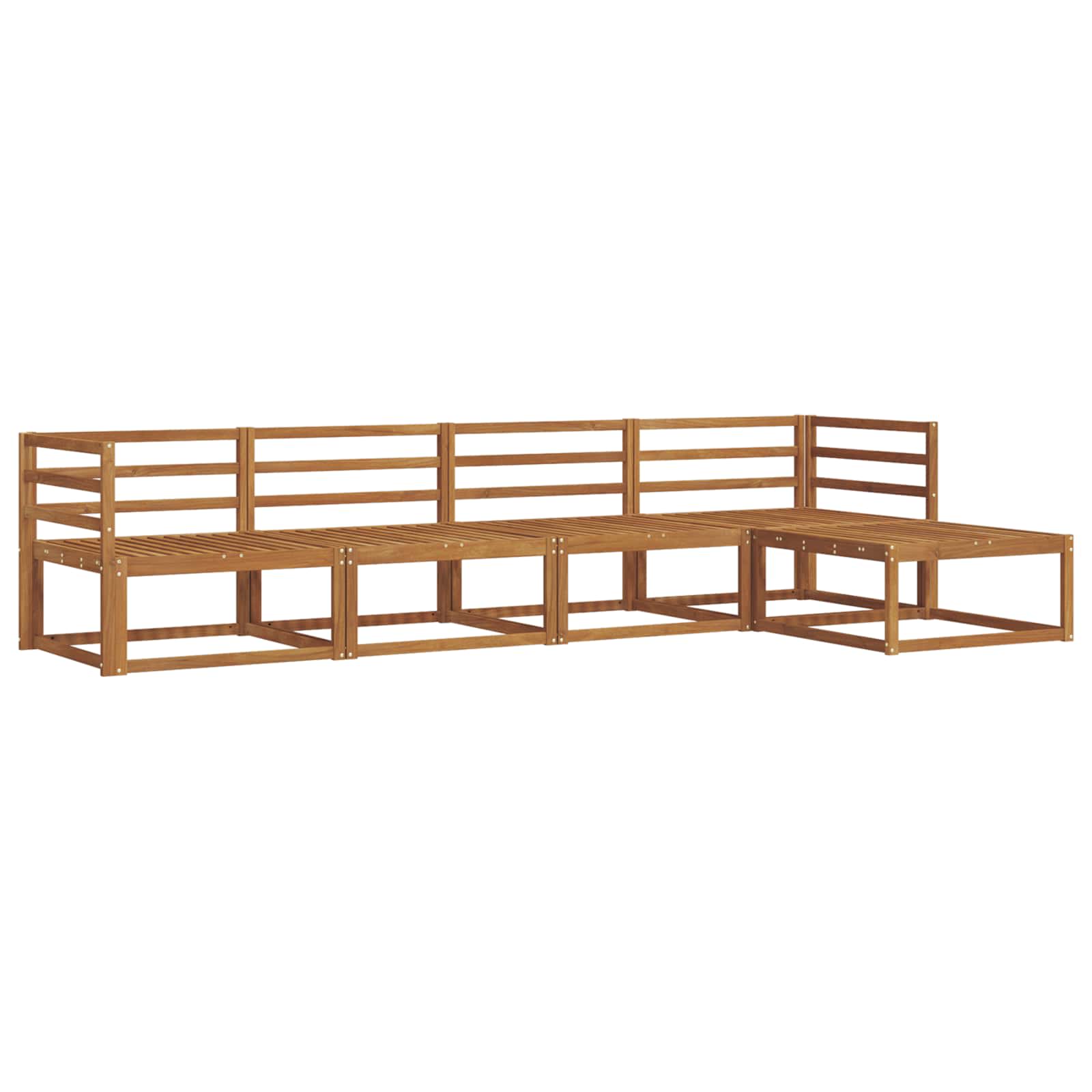 Outdoor-Sofagarnitur 5 pcs Natur Massivholz Akazie