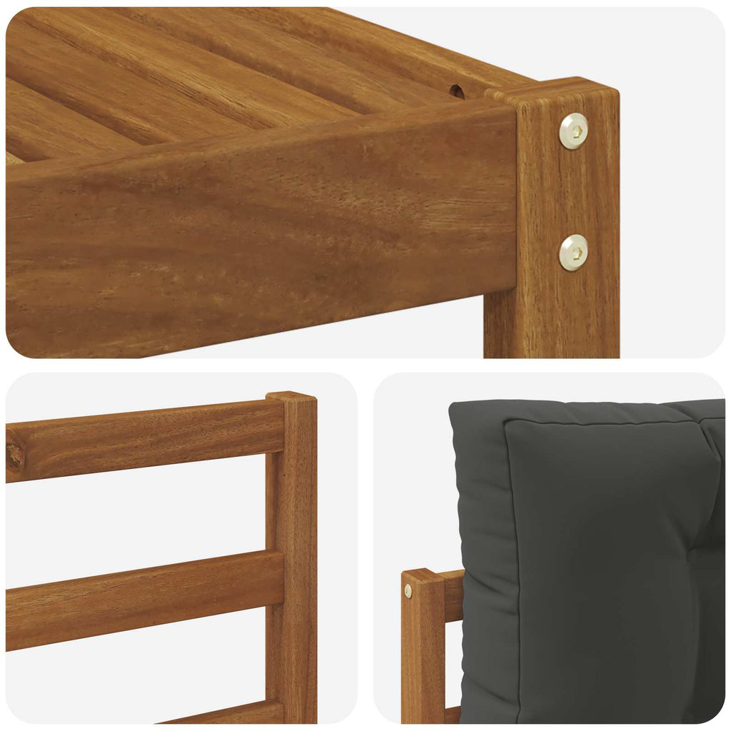 Outdoor-Sofagarnitur mit Kissen 5 pcs Natur und Anthrazit