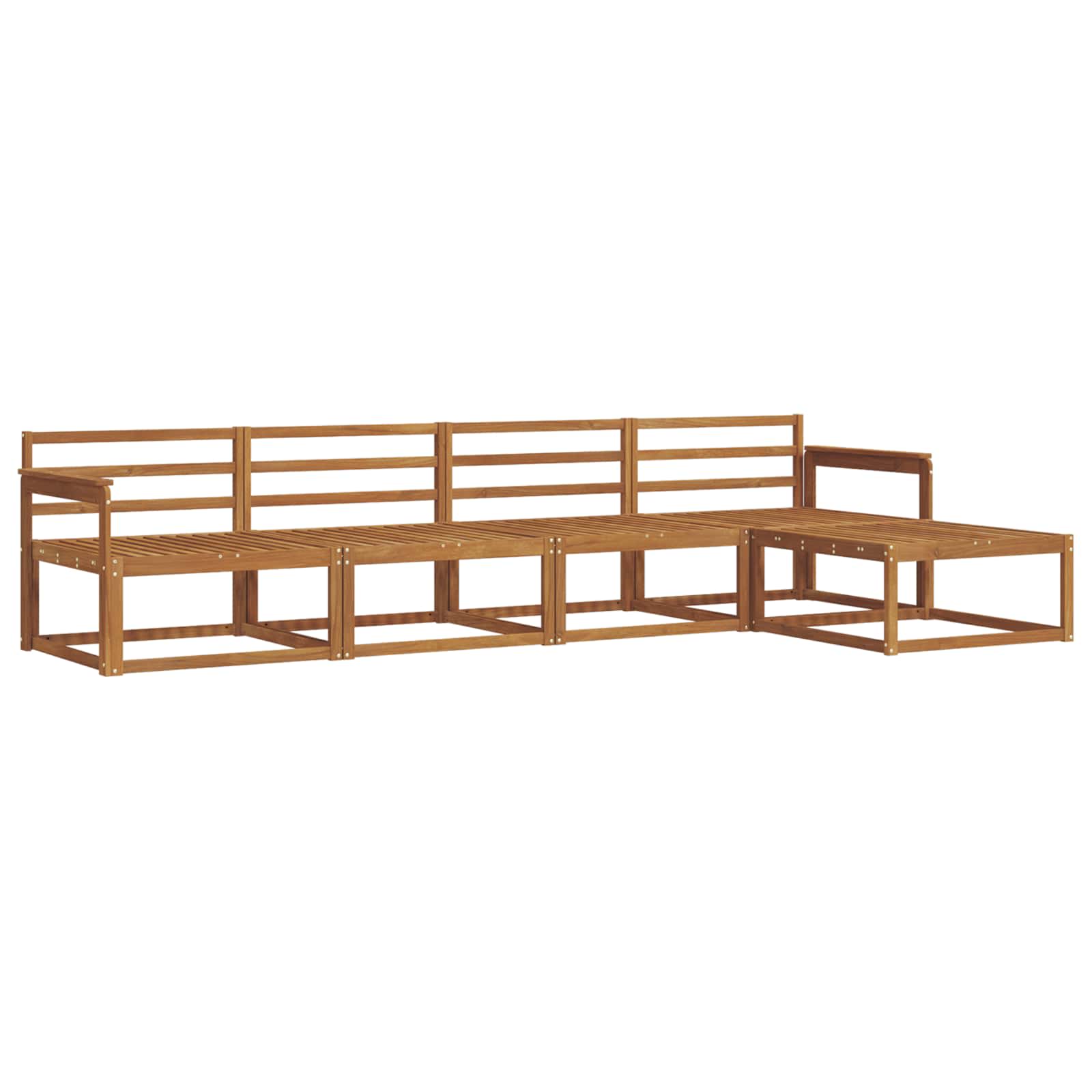 Outdoor-Sofagarnitur 5 pcs Natur Massivholz Akazie