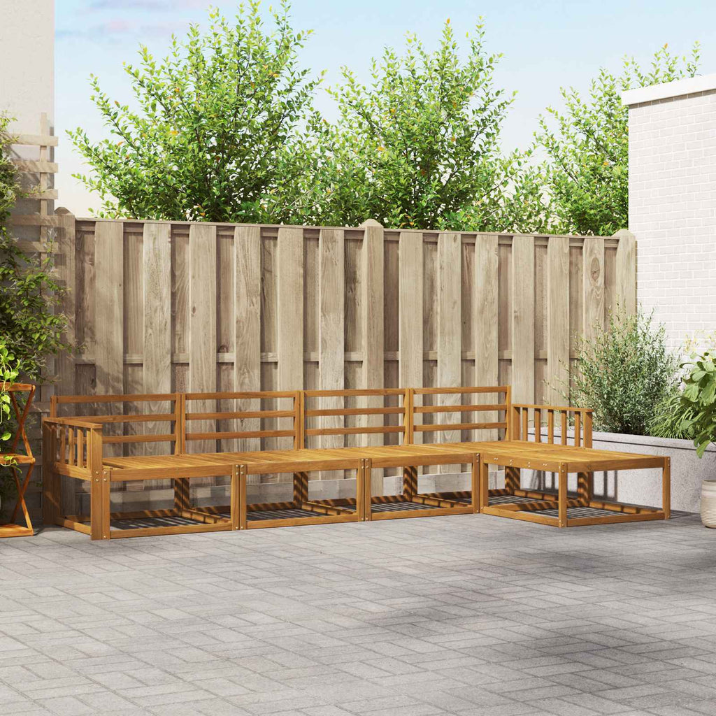 Outdoor-Sofagarnitur 5 pcs Natur Massivholz Akazie