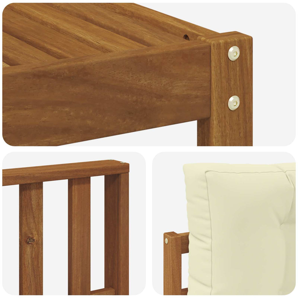 Outdoor-Sofagarnitur mit Kissen 5 pcs Natur und Creme