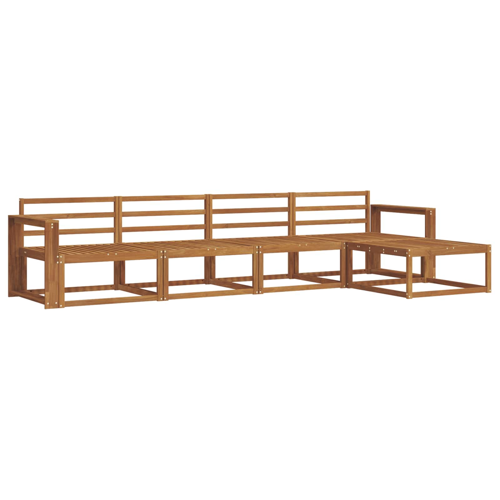 Outdoor-Sofagarnitur 5 pcs Natur Massivholz Akazie