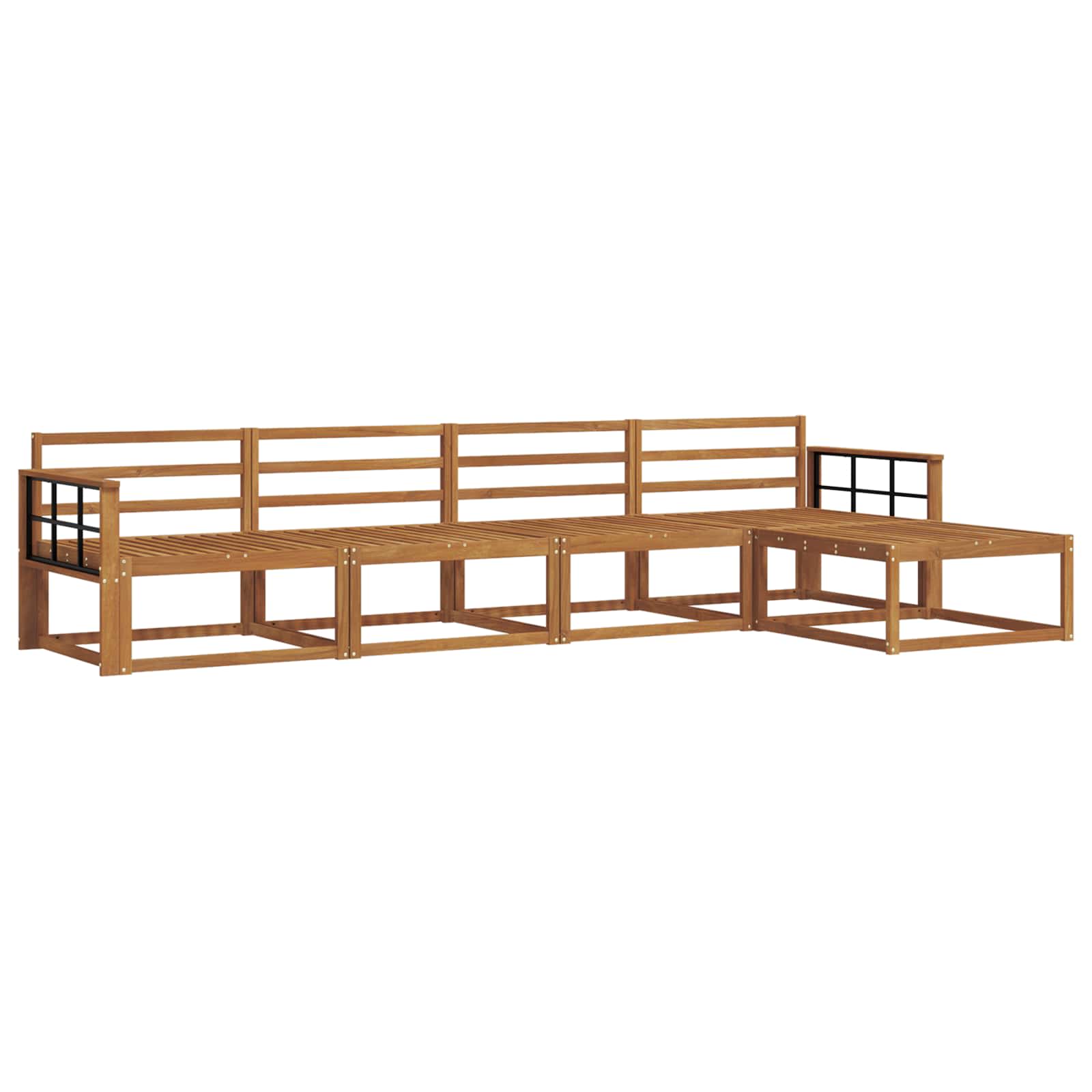 Outdoor-Sofagarnitur 5 pcs Natur Massivholz Akazie