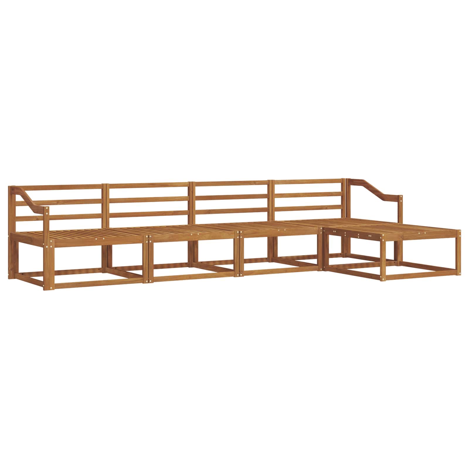 Outdoor-Sofagarnitur 5 pcs Natur Massivholz Akazie