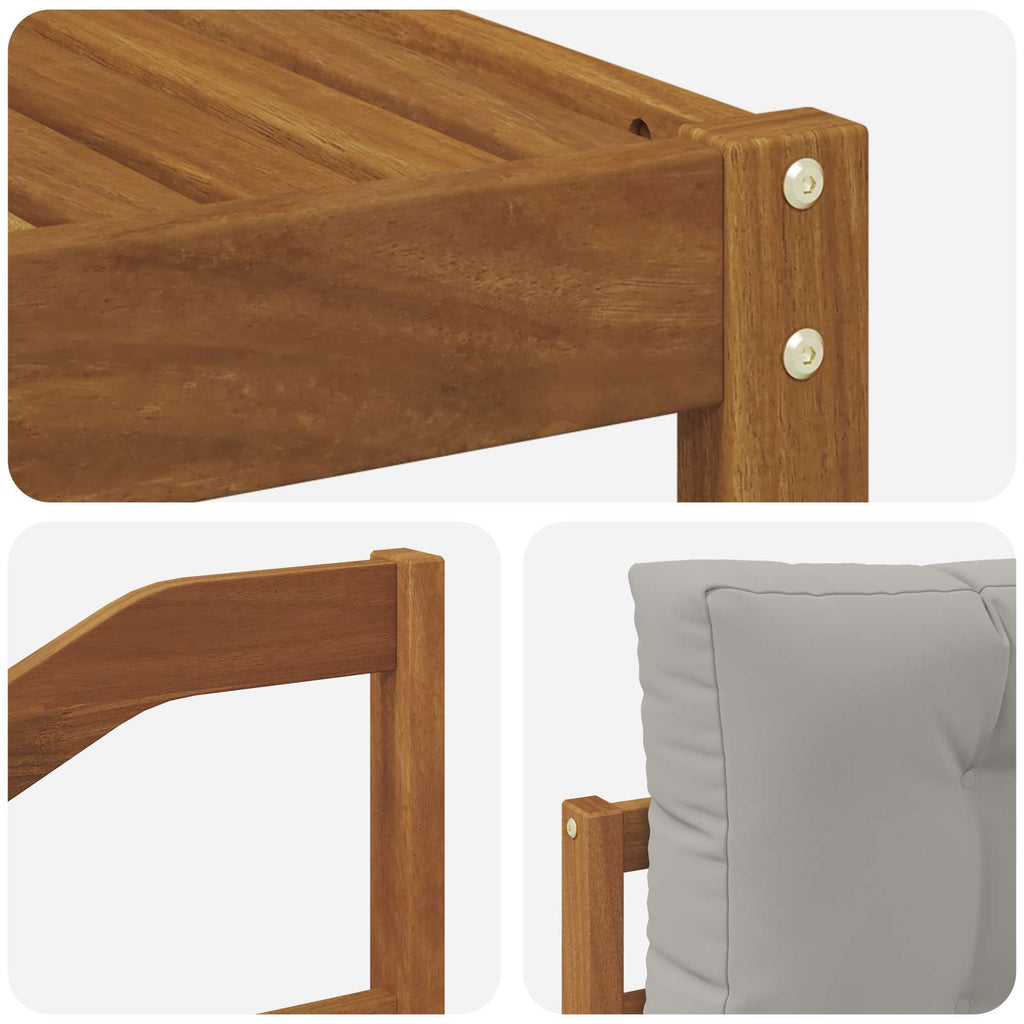 Outdoor-Sofagarnitur mit Kissen 5 pcs Natürlich und Hellgrau