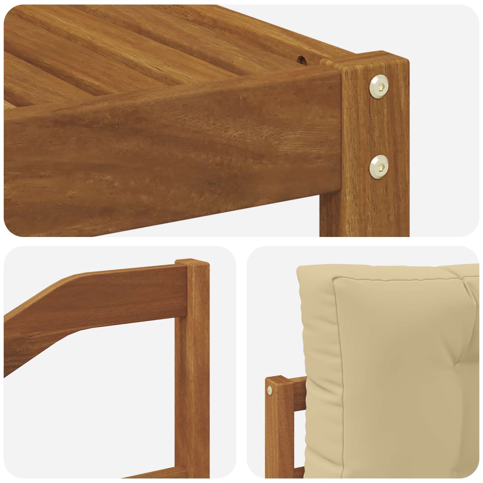 Outdoor-Sofagarnitur mit Kissen 5 pcs Natur und Beige