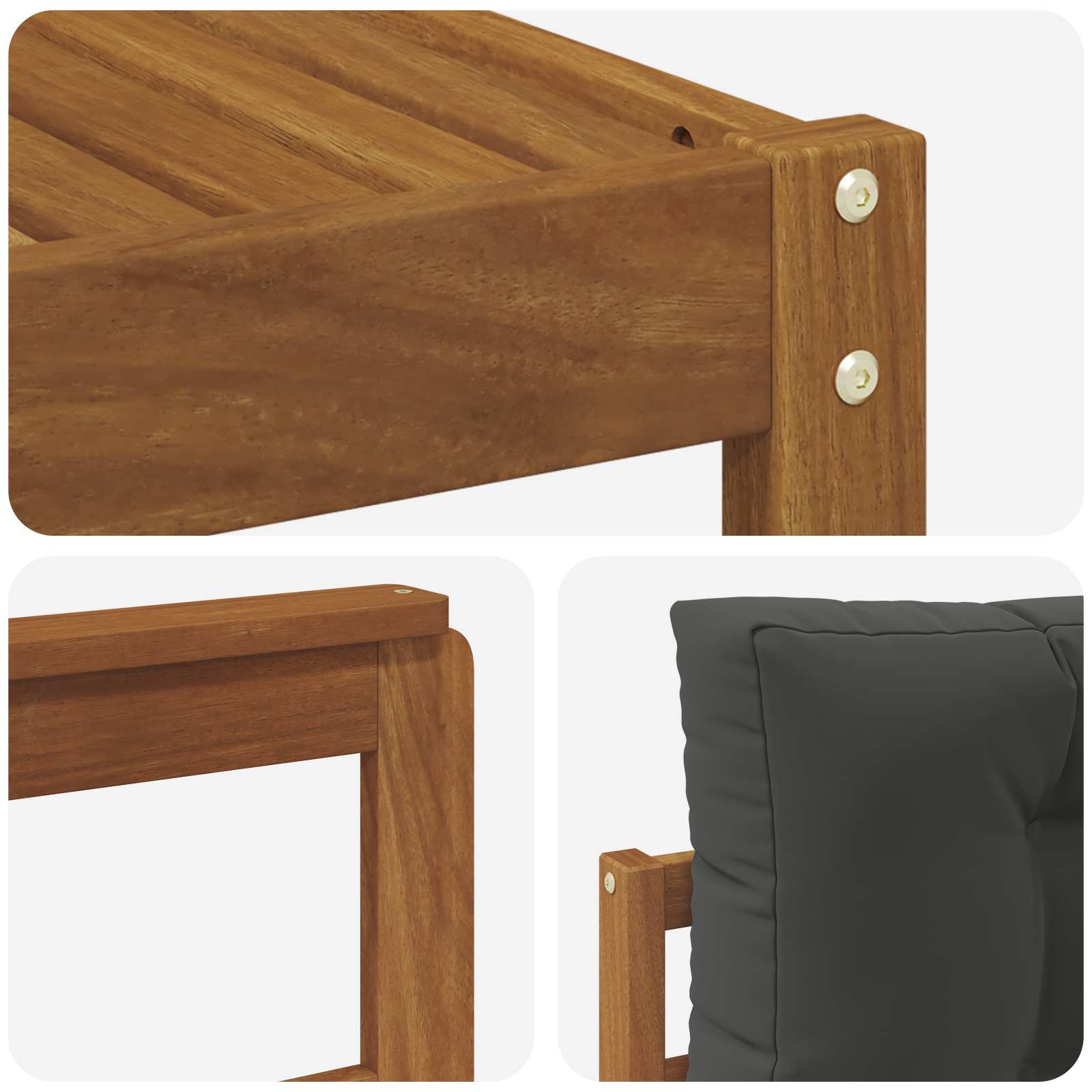 Outdoor-Sofagarnitur mit Kissen 6 pcs Natur und Anthrazit