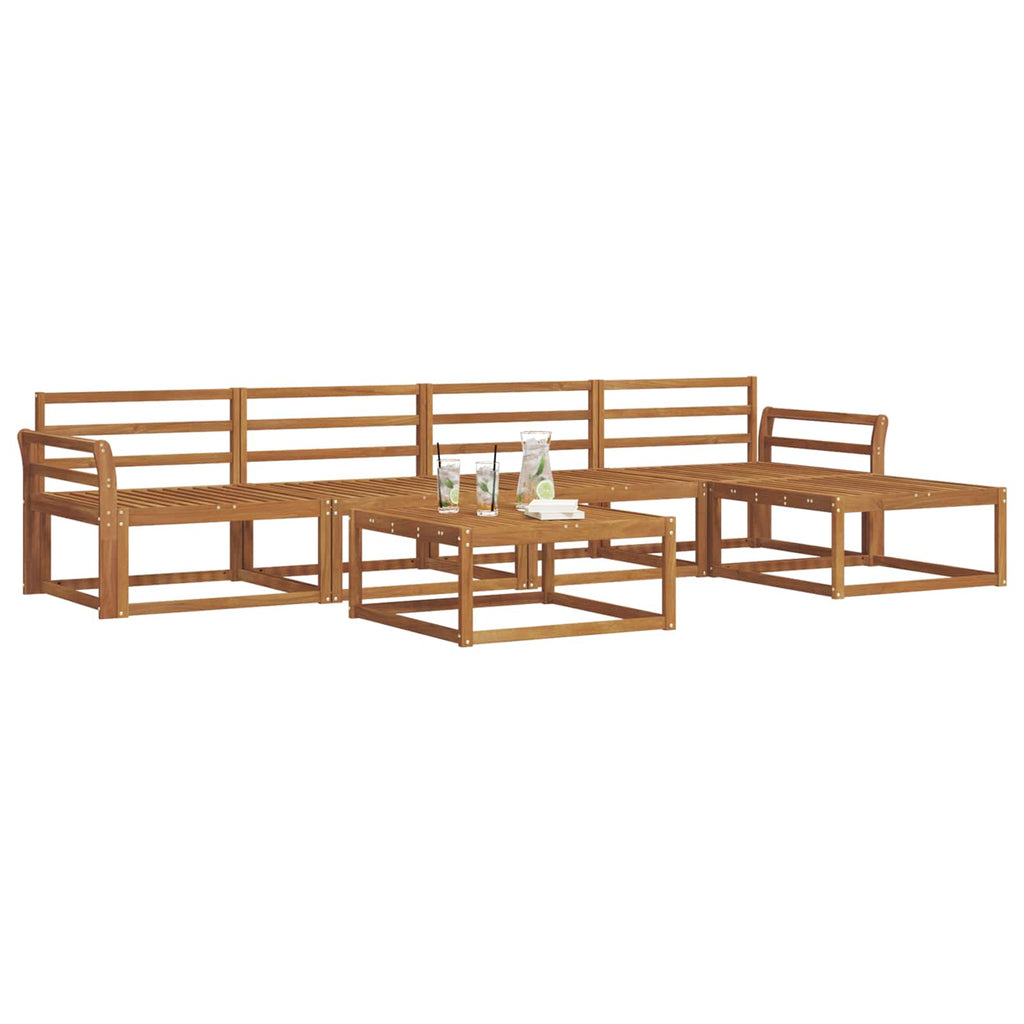 Outdoor-Sofagarnitur 6 pcs Natur Massivholz Akazie