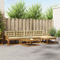 Outdoor-Sofagarnitur mit Kissen 6 pcs Natur und Beige