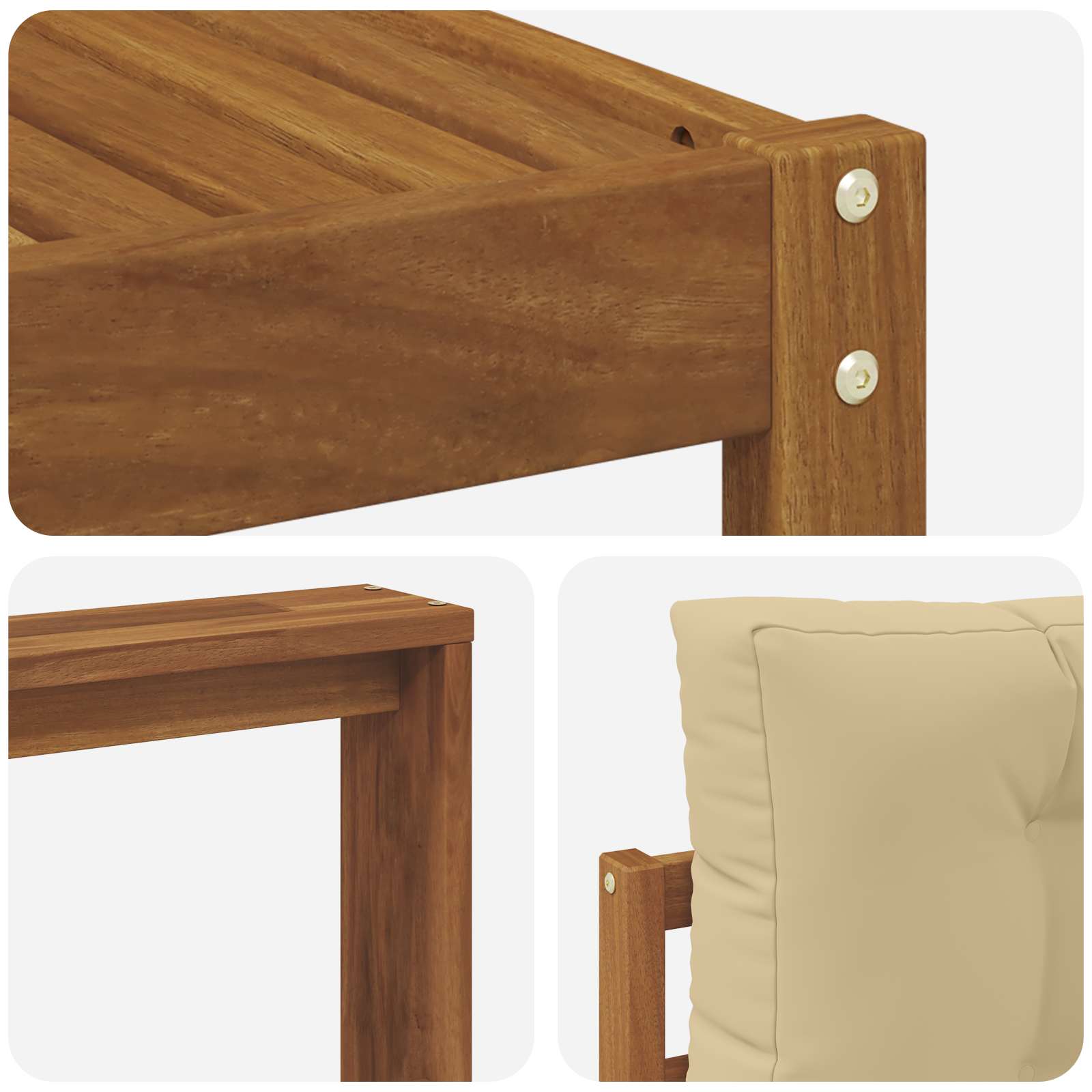 Outdoor-Sofagarnitur mit Kissen 6 pcs Natur und Beige