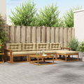 Outdoor-Sofagarnitur mit Kissen 6 pcs Natur und Beige