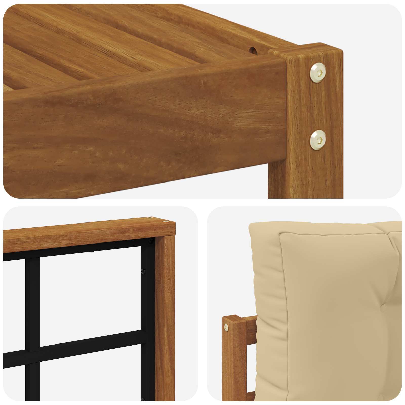 Outdoor-Sofagarnitur mit Kissen 6 pcs Natur und Beige