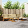 Outdoor-Sofagarnitur mit Kissen 6 pcs Natur und Beige