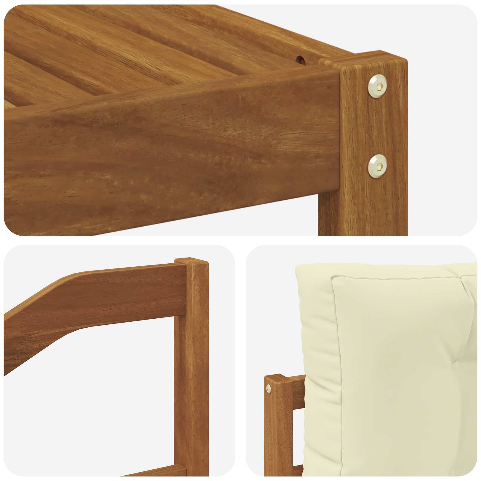 Outdoor-Sofagarnitur mit Kissen 6 pcs Natur und Creme