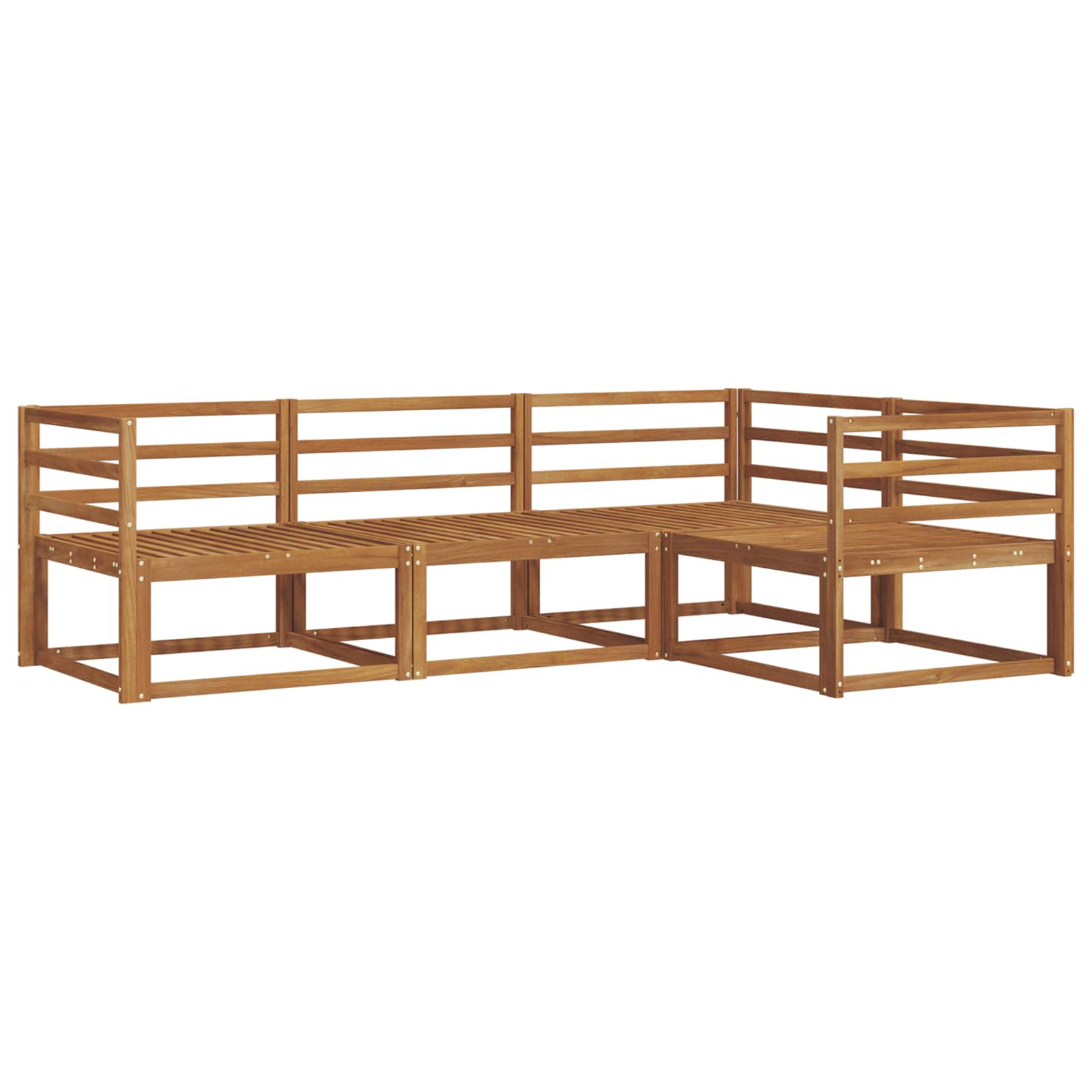 Outdoor-Sofagarnitur 4 pcs Natur Massivholz Akazie