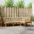Outdoor-Sofagarnitur mit Kissen 4 pcs Natur und Beige